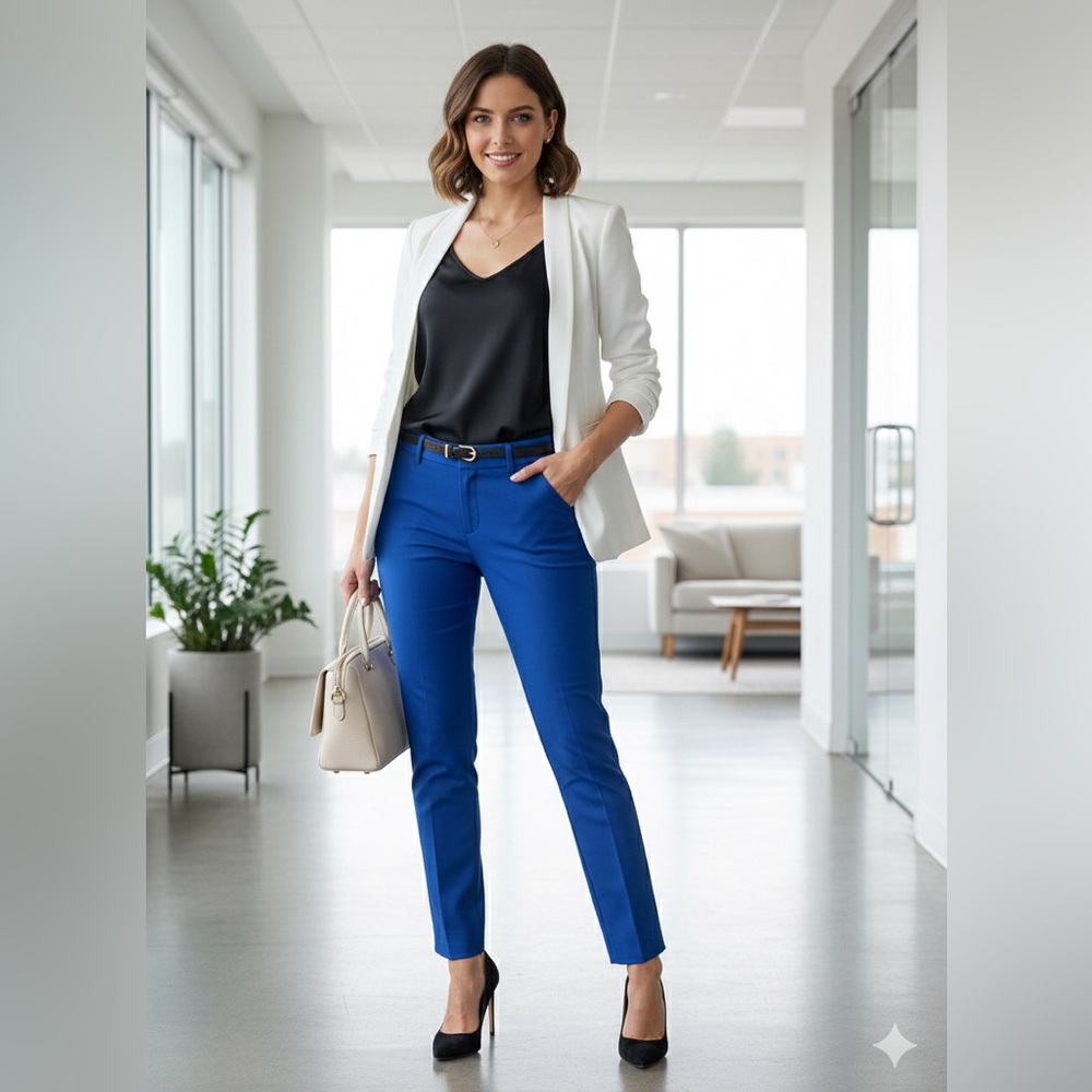 EXPRESS Cobalt Blue Columnist Dress Pants - Size 0R